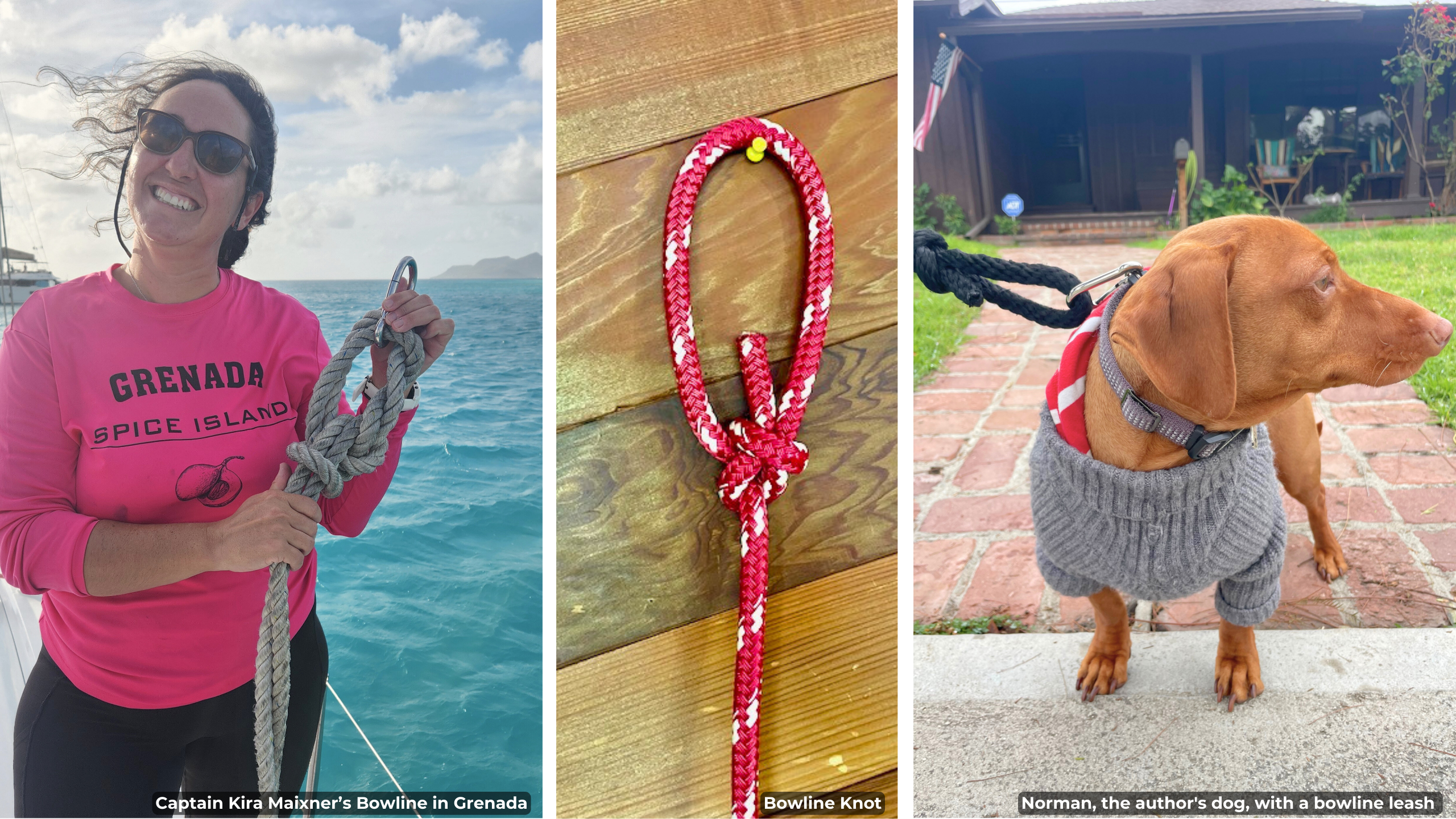 Captain Kira shows us Bowline on a Bight sailing in Grenada