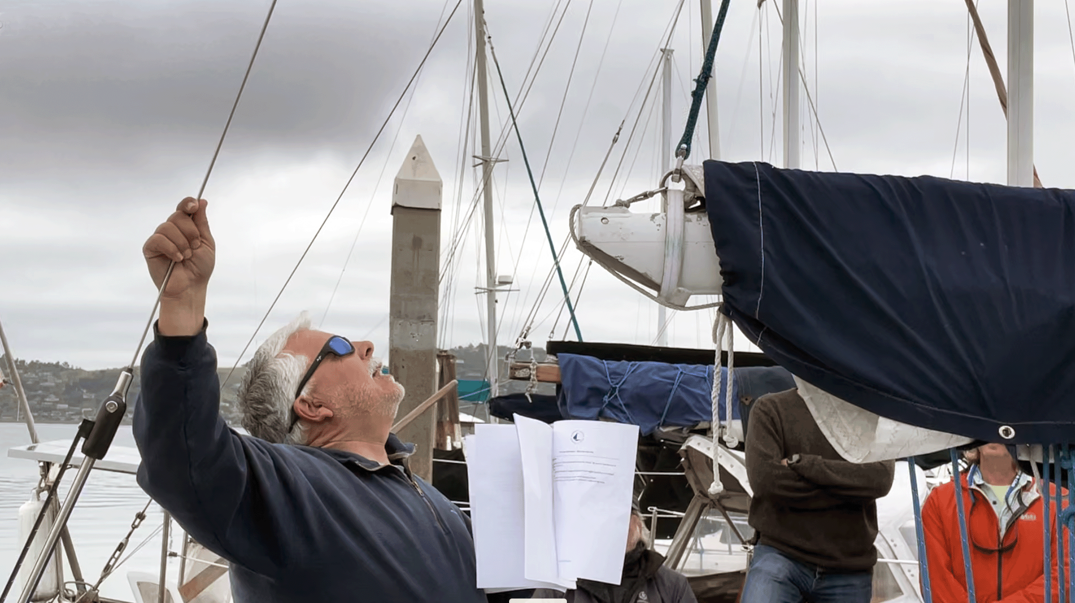 Capt. Jeff Cathers gives Dockside Briefing on the J/105 Chao Pescao